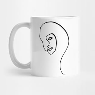 Abstract women face line art Mug